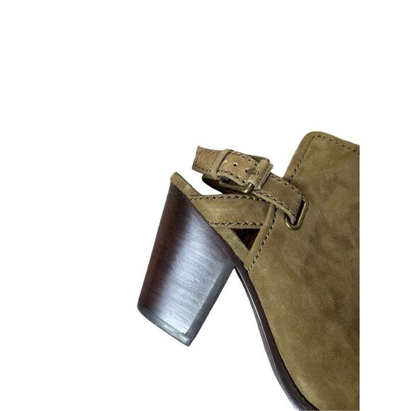 Frye Dani Shield Sling Back Booties Size 7M Green Suede - Picture 11 of 13